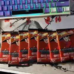 One Piece TCG Carrying On His Will OP-14 Loose Booster Pack Lot Of 7! Sealed! - Image 1
