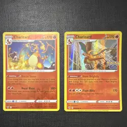 Pokemon TCG Charizard Reverse Holo & Holo 2-Card Lot 025/185 010/078 English - Image 1