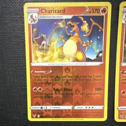 Pokemon TCG Charizard Reverse Holo & Holo 2-Card Lot 025/185 010/078 English - Image 2