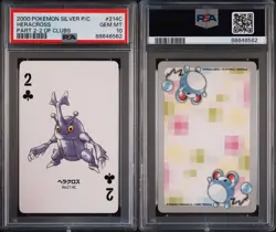2000 POKEMON SILVER VERSION PART 2 PLAYING POKER CARDS #214C HERACROSS PSA 10 - Image 1