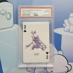 2000 POKEMON SILVER VERSION PART 2 PLAYING POKER CARDS #214C HERACROSS PSA 10 - Image 2