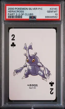 2000 POKEMON SILVER VERSION PART 2 PLAYING POKER CARDS #214C HERACROSS PSA 10 - Image 4