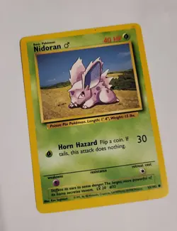 Pokemon Nidoran 55/102 Regular Unlimited Common TCG Base Set 1999 WotC Card - Image 1
