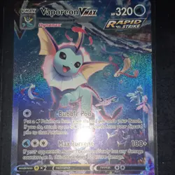 Pokemon Vaporeon VMAX Rapid Strike Promo SWSH182 Sword & Shield Holo Card - Image 1