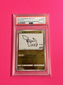 2021 POKEMON JPN S PROMO YU NAGABA X POKEMON CARD GAME CAMPAIGN PIKACHU PSA 10 - Image 1