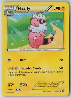 Flaaffy 39/114 Pokemon TCG Steam Siege Card 2016 Lightly Played (LP) 1 - Image 1