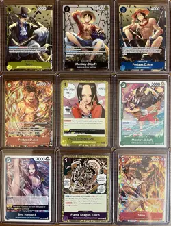 One Piece CCG 9 Card Foil Lot - 9 Total Foil Cards NM/Mint - Image 1
