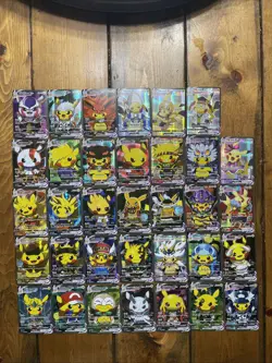 Pikachu Vcos Card Lot TCG cosplay 34 Cards - Image 1