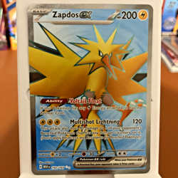 Zapdos ex 192/165 Scarlet & Violet 151 Full Art Ultra Rare Holo Pokemon Card NM - Image 3
