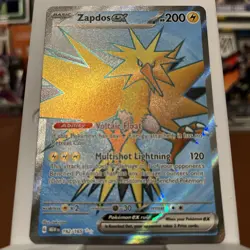Zapdos ex 192/165 Scarlet & Violet 151 Full Art Ultra Rare Holo Pokemon Card NM - Image 4
