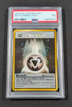 Pokemon Card Japanese Holo Metal Energy PSA 7 NM Neo - Image 1