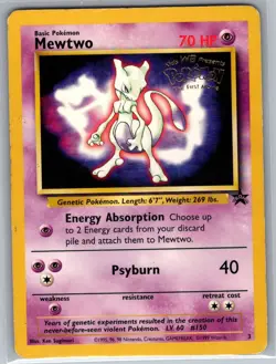 Mewtwo (Movie Promo) 3 Non Holo WoTC Promo - Pokemon Card - MP - Image 1