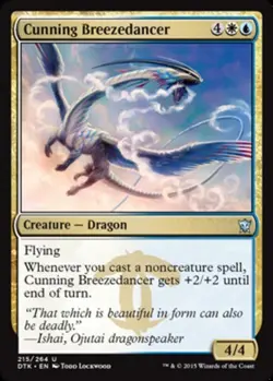 1 x Cunning Breezedancer - Foil - Dragons of Tarkir - Moderate Play - MTG - Image 1