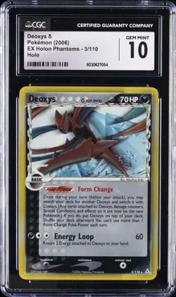 2006 POKEMON EX HOLON PHANTOMS HOLO #3/110 DEOXYS D CGC 10 GEM MINT - Image 1