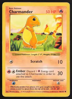 Pokemon TCG | Charmander 46/102 | Common | Base Set | Shadowless MP - Image 2