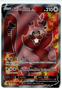 Pokemon TCG Greedent V (Full Art) 256/264 Swsh08: Fusion Strike Ultra Rare - Image 1