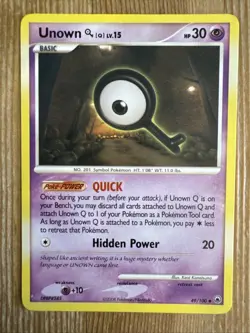 Unown 49/100 Diamond & Pearl Majestic Dawn Pokemon Card LP - Image 1