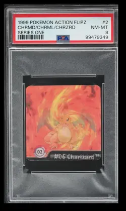 1999 Artbox Action Flipz Series 1 Charizard EVO PSA 8 English #02 Series 1 - Image 1