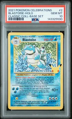 2021 POKEMON CELEBRATIONS CLASSIC COLLECTION #2 BLASTOISE-HOLO PSA 10 - Image 1