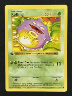 Pokemon TCG Koffing Base Set 1st Edition - Image 1