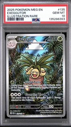 Pokemon TCG Exeggutor Illustration Rare Holo Me01 Mega Evolution PSA 10 135/132 - Image 1