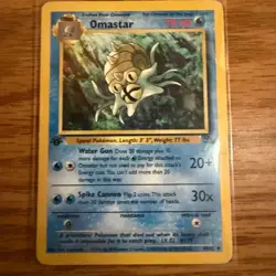 Omastar 1st First Edition Uncommon Fossil 40/62 MP Pokemon TCG - Image 1