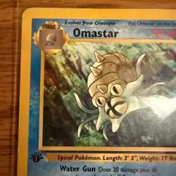 Omastar 1st First Edition Uncommon Fossil 40/62 MP Pokemon TCG - Image 4
