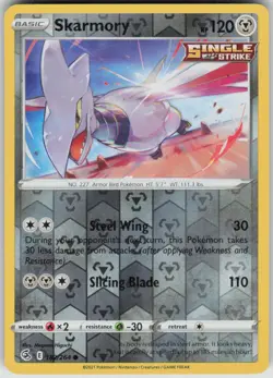 Pokemon Skarmory Common SWSH08: Fusion Strike 182/264 NM - Image 1