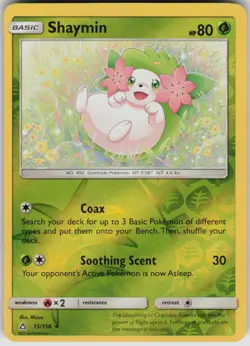 Pokemon Shaymin (15) Holo Rare SM - Ultra Prism 15/156 NM - Image 1