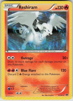 Pokemon Reshiram - 21/99 (Next Destinies) Holo Rare Deck Exclusives 021/099 NM - Image 1