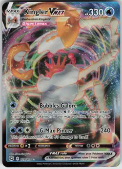 Pokemon Kingler VMAX Ultra Rare SWSH09: Brilliant Stars 029/172 NM - Image 1