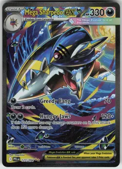 Pokemon Mega Sharpedo ex Special Illustration Rare Phantasmal Flames 127/094 NM - Image 1