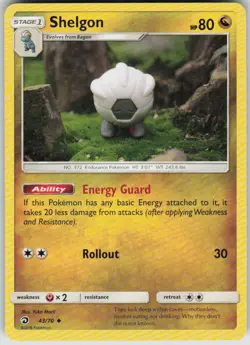 Pokemon Shelgon Uncommon Dragon Majesty 43/70 NM - Image 1