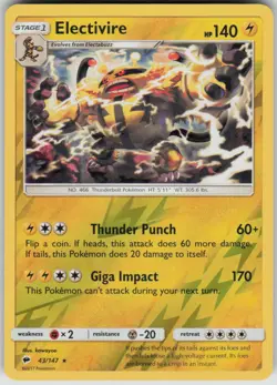 Pokemon Electivire- (#32 Pikachu Stamped) Promo Battle Academy 043/147 NM - Image 1