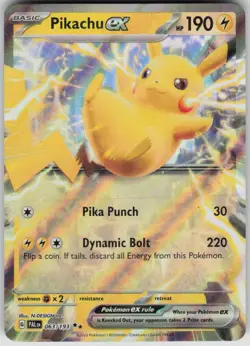 Pokemon Pikachu ex Double Rare SV02: Paldea Evolved 063/193 NM - Image 1