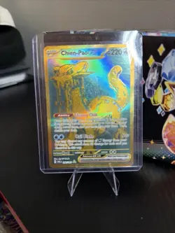 Pokemon TCG Chien-Pao EX Hyper Rare Holo Card Paldean Fates 242/091 - Image 1