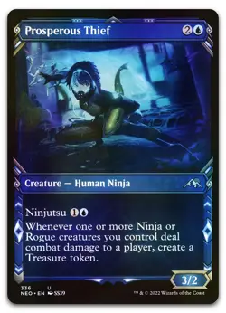 Prosperous Thief (Showcase) #336 (Foil) (NM) Kamigawa Neon Dynasty NEO Magic MTG - Image 1