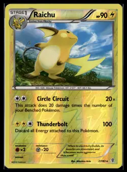 Pokemon TCG | Generations | Raichu | 27/83 | Reverse Holo | LP - Image 1