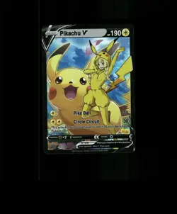FAN-ART READ DESCRIPTION BELOW HOLO Pikachu Card Pikachu Pokemon Card R p1 - Image 1