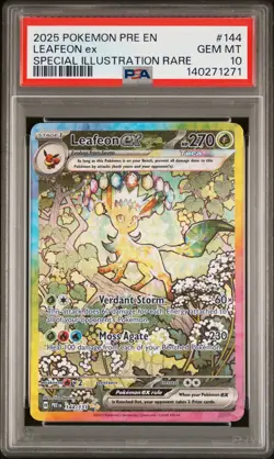 2025 POKEMON PRE EN-PRISMATIC EVOLUTIONS #144 LEAFEON EX PSA 10 - Image 1