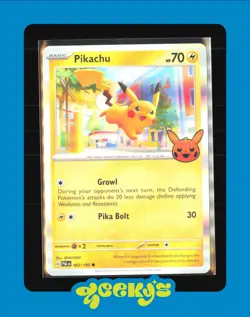 Pikachu 062/193 Holo SV: Paldea Evolved Rare Stamped Trick or Trade Pokemon - Image 1