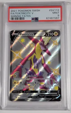 2021 Pokemon SWSH Toxtricity V Shining Fates Full Art #SV112 PSA 9 Mint USA - Image 1