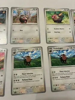 Lot Of 8 Lechonk and Oinkologne Pokemon Cards - Image 3