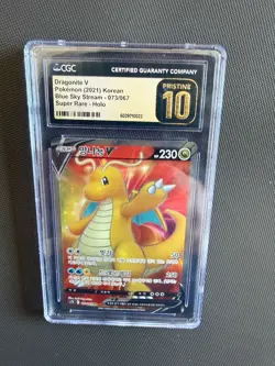 Pokemon Korean Dragonite V Full Art SR Blue Sky Stream 073/067 CGC Pristine 10 - Image 1