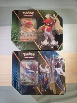 Lot of 2 Pokemon Divergent Powers Tins Hisuian Decidueye & Samurott - Image 1
