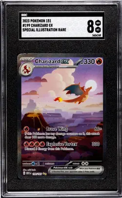 2023 Pokemon S&V 151 Charizard Ex SIR 199/165 SGC 8 NM/MT - Image 1
