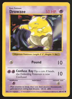Pokemon TCG | Drowzee 49/102 | Common | Base Set | Shadowless Lightly Played - Image 2