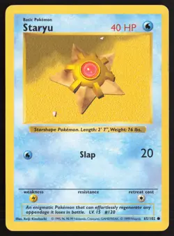 Pokemon TCG | Staryu 65/102 | Common | Base Set | Shadowless Lightly Played - Image 2
