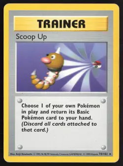 Pokemon TCG | Scoop Up 78/102 | Rare | Base Set | Shadowless Moderately Played - Image 2