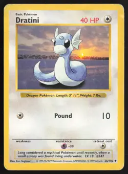 Pokemon TCG | Dratini 26/102 | Uncommon | Base Set | Shadowless MP - Image 2